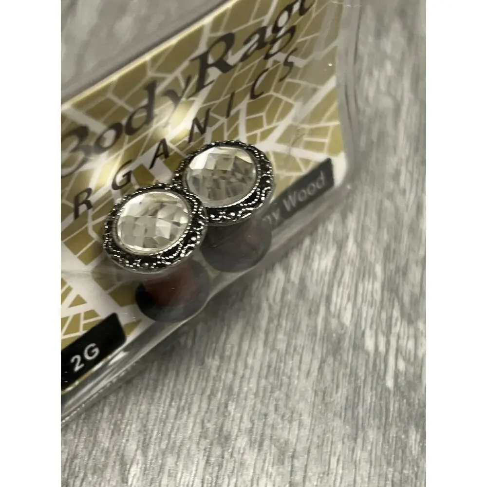 BodyRage Ebony Wood Plug 2G‎ Gemstone Decorative Ear Stretching